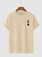 Playing Card King of Spades Pattern T-shirt Xxl Light coffee