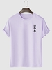 Playing Card King of Spades Pattern T-shirt Xxl Light purple