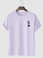 Playing Card King of Spades Pattern T-shirt Xxl Light purple