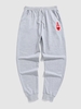 Playing Card Pattern Sport Jogger Pants L Light gray