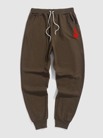 Playing Card Pattern Sport Jogger Pants M Deep coffee