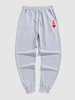 Playing Card Pattern Sport Jogger Pants M Light gray