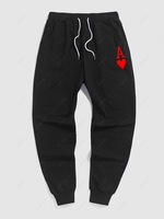 Playing Card Pattern Sport Jogger Pants Xxl Black