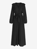 Pleated Belted Maxi Dress S Black