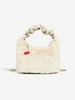 Pleated Handle Design Fuzzy Chain Crossbody Bag