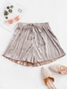 Pleated Metallic Loose Beach Shorts L Champagne gold