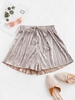 Pleated Metallic Loose Beach Shorts S Champagne gold