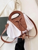 Pleated Rose Graphic Drawstring Handle Crossbody Bag