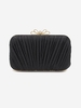 Pleated Ruched Rhinestone Decor Evening Clutch Bag