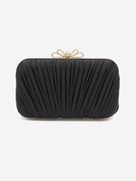 Pleated Ruched Rhinestone Decor Evening Clutch Bag