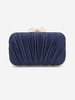 Pleated Ruched Rhinestone Decor Evening Clutch Bag