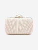 Pleated Ruched Rhinestone Decor Evening Clutch Bag