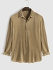 Plisse Button Up Shirt Xxl Coffee