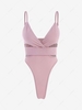 Plunge Cutout High Cut Cami Bodysuit S Light pink