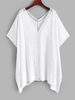 Plunge Sexy Simple Side Slit Loose Beach Cover Up White