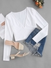 Plunging Crop T Shirt S White