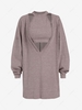 Plunging Drop Shoulder Longline T Shirt with Racerback Crop Tank Top S Deep coffee