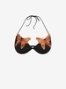 Plus Size Butterfly Applique Halter Lingerie Bra