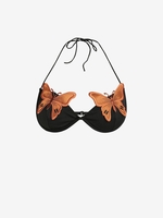 Plus Size Butterfly Applique Halter Lingerie Bra