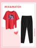 Plus Size Car Butterfly Graphic Slit Tee and Metallic Side Tape Leggings Set
