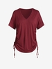 Plus Size Cinched Drop Shoulder T Shirt