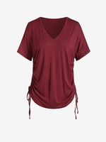 Plus Size Cinched Drop Shoulder T Shirt