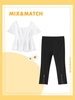 Plus Size Daisy Embroidered Mesh Panel Blouse and Zip Hem Cropped Boot Cut Pants Set