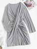 Plus Size Draped Tulip Hem Dress