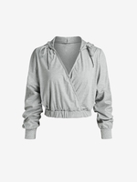 Plus Size Elastic Hem Surplice Hoodie