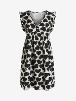 Plus Size Heart Print Ruffle Mini Dress