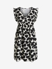 Plus Size Heart Print Ruffle Mini Dress