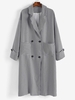 Plus Size Houndstooth Drop Shoulder Pocket Coat