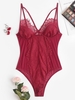 Plus Size Lace Eyelash Mesh Sheer Lingerie Teddy