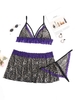 Plus Size Lace Insert Leopard Strappy Skirted Lingerie Set