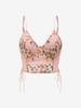 Plus Size Lace Up Butterfly Embroidered Corset Camisole
