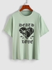 Plus Size Letter Heart Face Print T Shirt