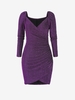 Plus Size Metallic Draped Mini Party Dress