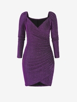 Plus Size Metallic Draped Mini Party Dress