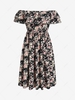 Plus Size Off Shoulder Layered Flounce Floral Dress