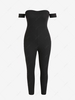 Plus Size Off Shoulder Skinny Jumpsuit