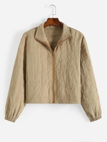 Plus Size Quilted Drop Shoulder Coat