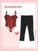 Plus Size Ruffle Tie Shoulder Heart Print Bodysuit and Zip Hem Cropped Boot Cut Pants Set