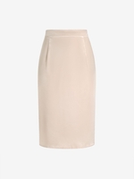 Plus Size Satin Midi Pencil Skirt