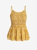 Plus Size Smocked Ditsy Print Peplum Camisole