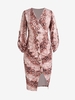 Plus Size Snakeskin Mock Button Slit Midi Dress