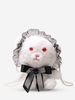 Plush Animal Faux Pearl Strap Crossbody Bag