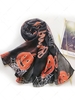 Pumpkin Spider Web Printed Scarf