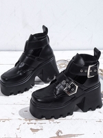 Punk Buckle Decor Platform Combat Boots