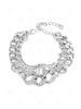 Punk Lock Layered Chain Bracelet