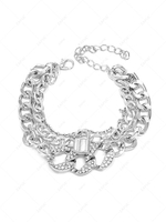 Punk Lock Layered Chain Bracelet